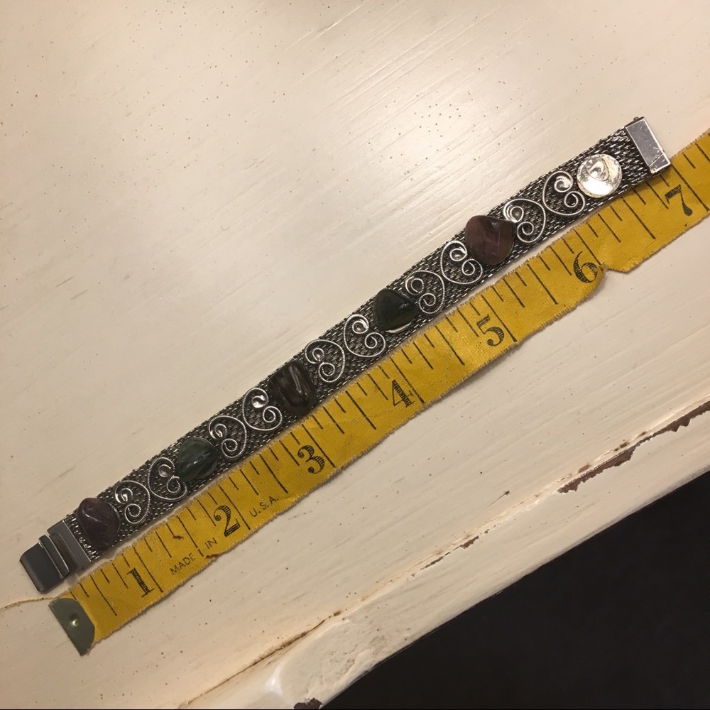 Vintage Silver & Stone Bracelet - Picture 7 of 7